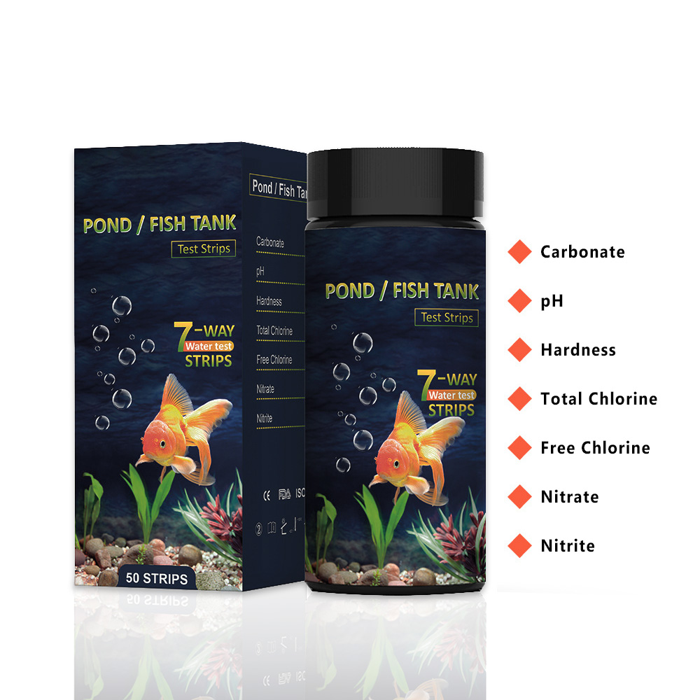 Saltwater Tank - 7-in-1 aquariumteststrips, 50 strips aquarium waterkwaliteit