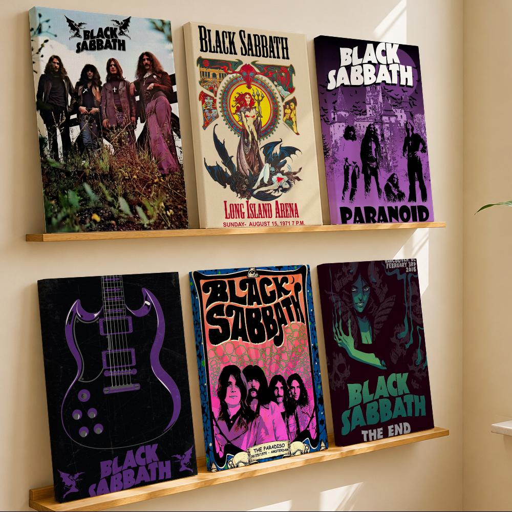 Live Rock - Rockband B-Black Sabbaths, iconisch wandkunstwerk op
