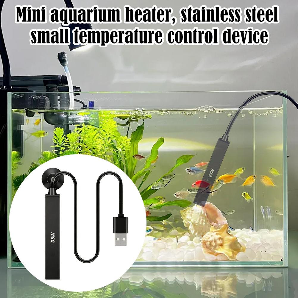 Marine Aquarium - ﻿ Mini-aquariumverwarmer, USB-aangedreven, onderdompelbaar, verwarmingsstaaf voor