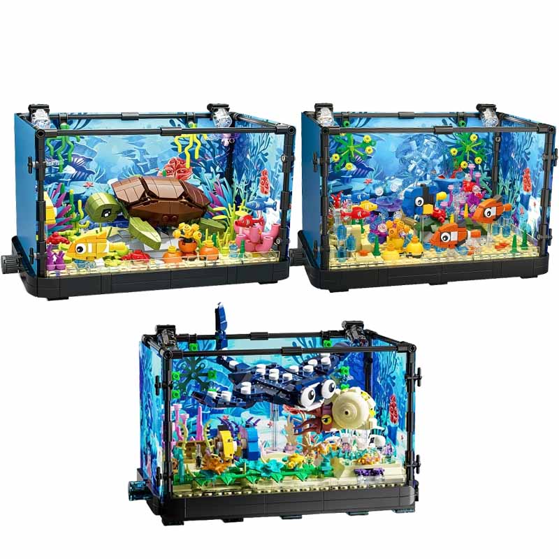 Aquarium bouwsteenset met lich - Marine Aquarium Cube recensie en prijs